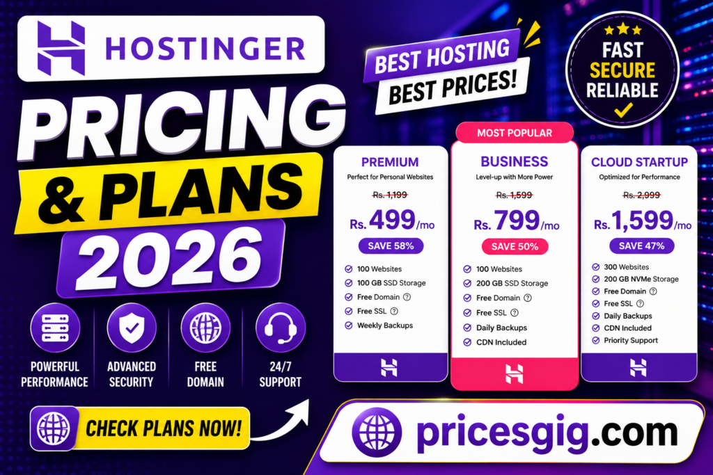 Hostinger Pricing & Plans 2026