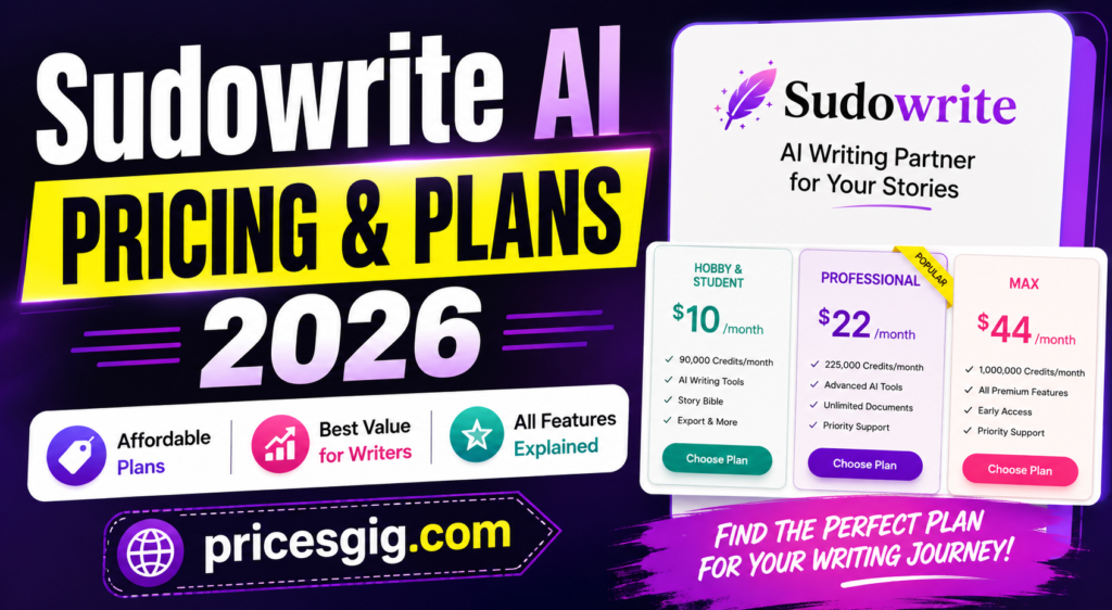 Sudowrite AI Pricing & Plans 2026