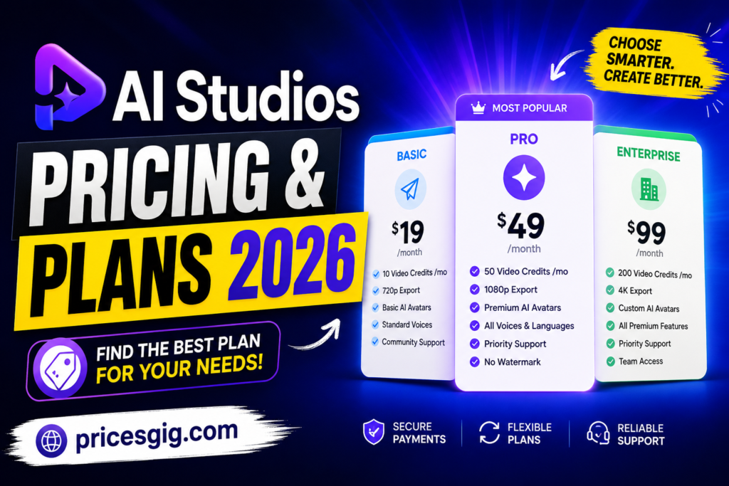 AI Studios Pricing & Plans 2026