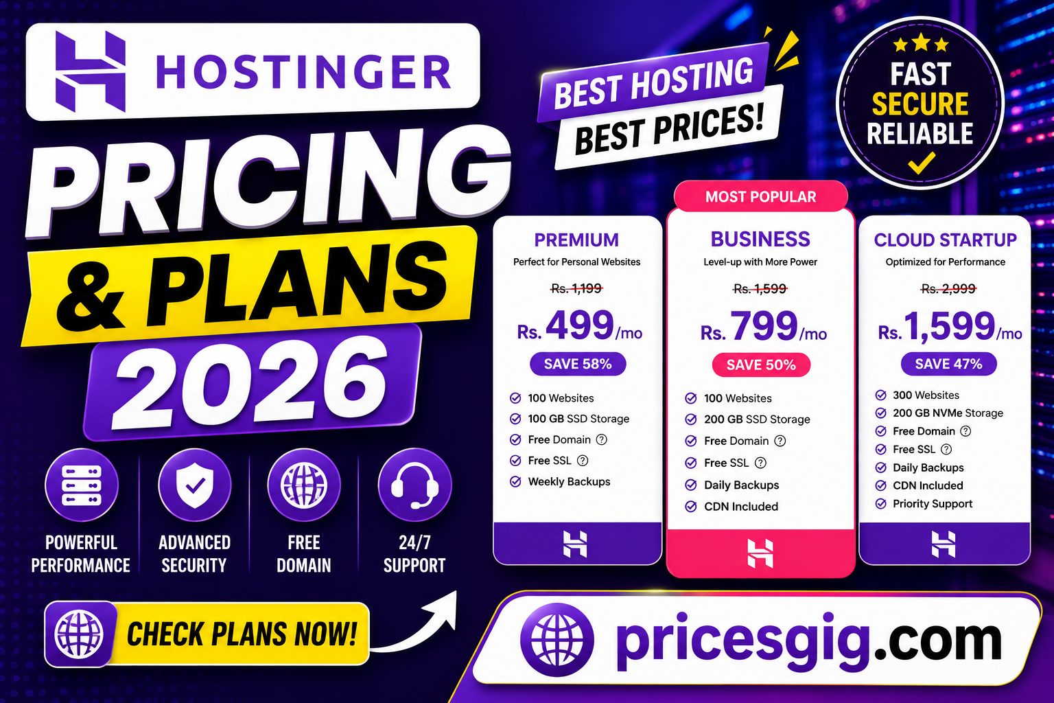 Hostinger Pricing & Plans 2026