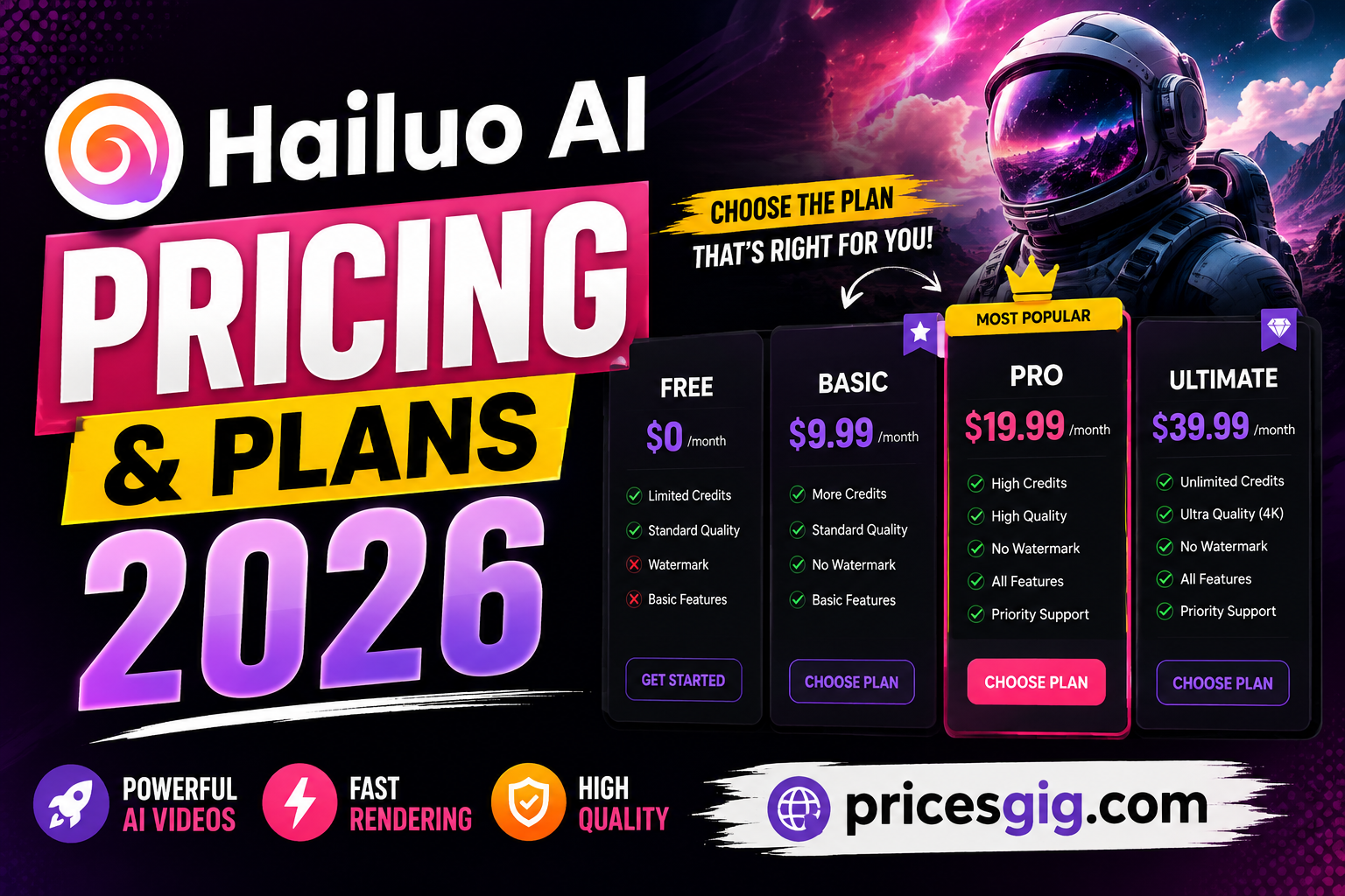 Hailuo AI Pricing & Plans 2026